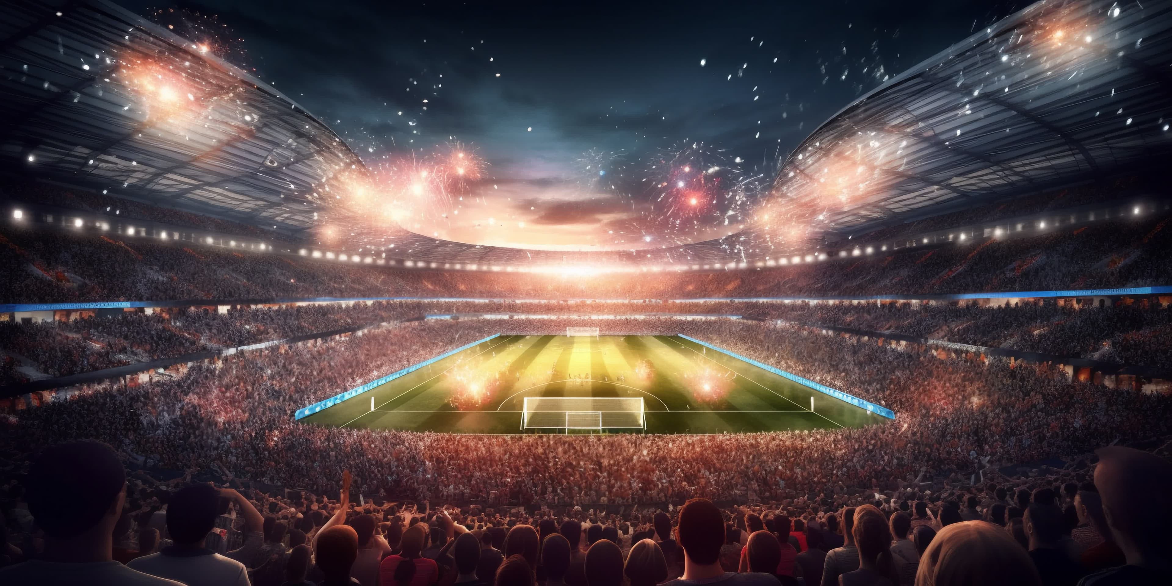 Football stadium with fans